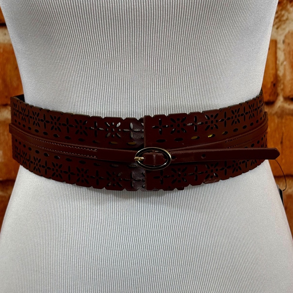 White House Black Market Brown Dress Belt Size M